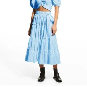 NWOT cinq a sept blue ruffle skirt